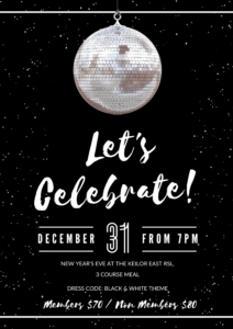 new year's eve at the keilor east rsl, dress code black & white theme